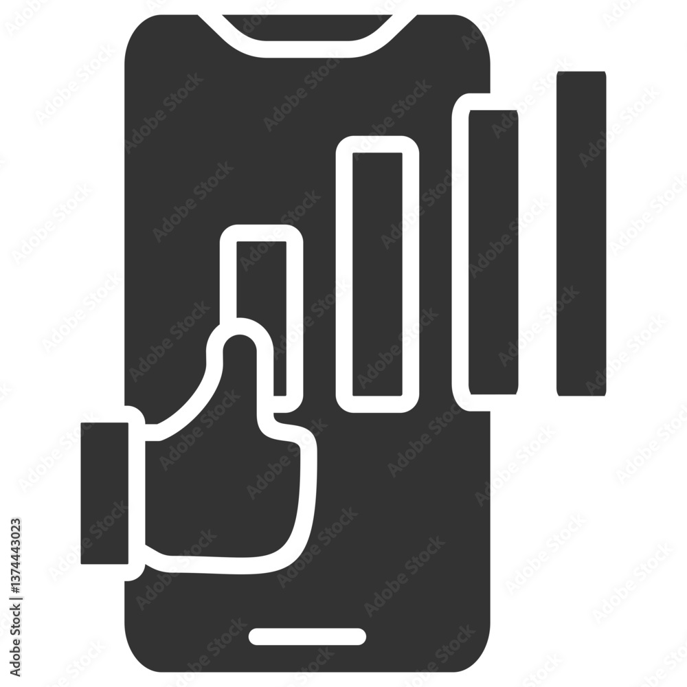 Obraz premium Social Media Analytics Glyph Icon