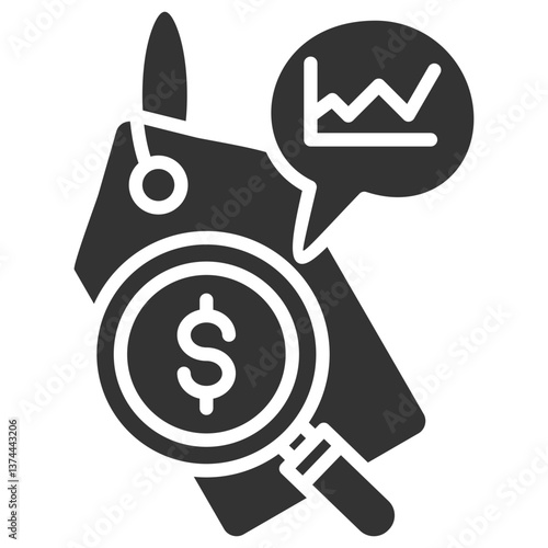 Pricing Analysis Glyph Icon