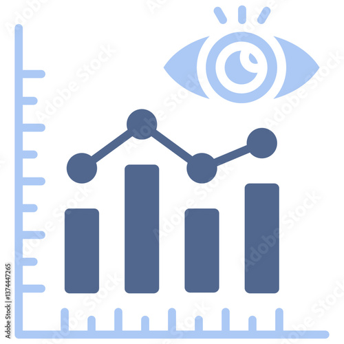 Descriptive Analytics Flat Blue Icon