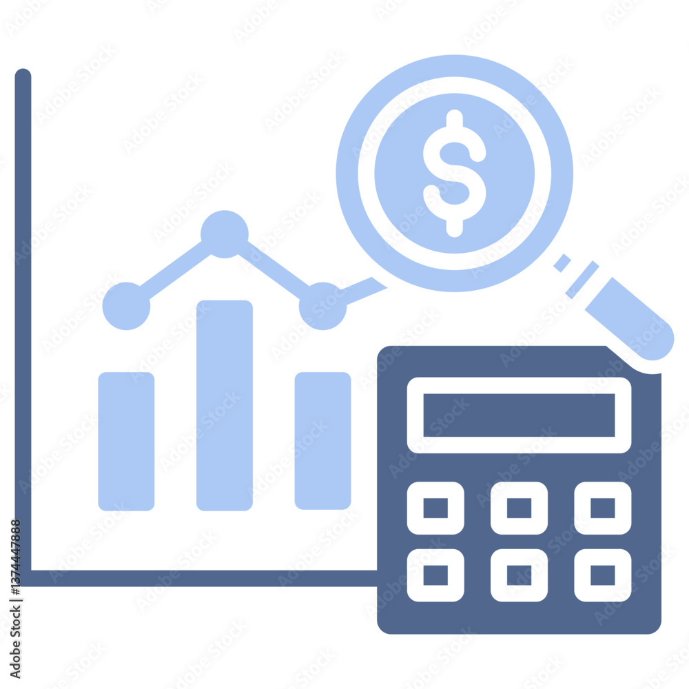 Budgeting And Forecasting Flat Blue Icon Budgeting And Forecasting Flat Blue Icon