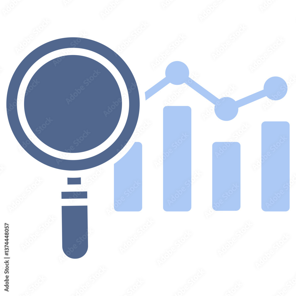 Performance Analysis Flat Blue Icon Performance Analysis Flat Blue Icon