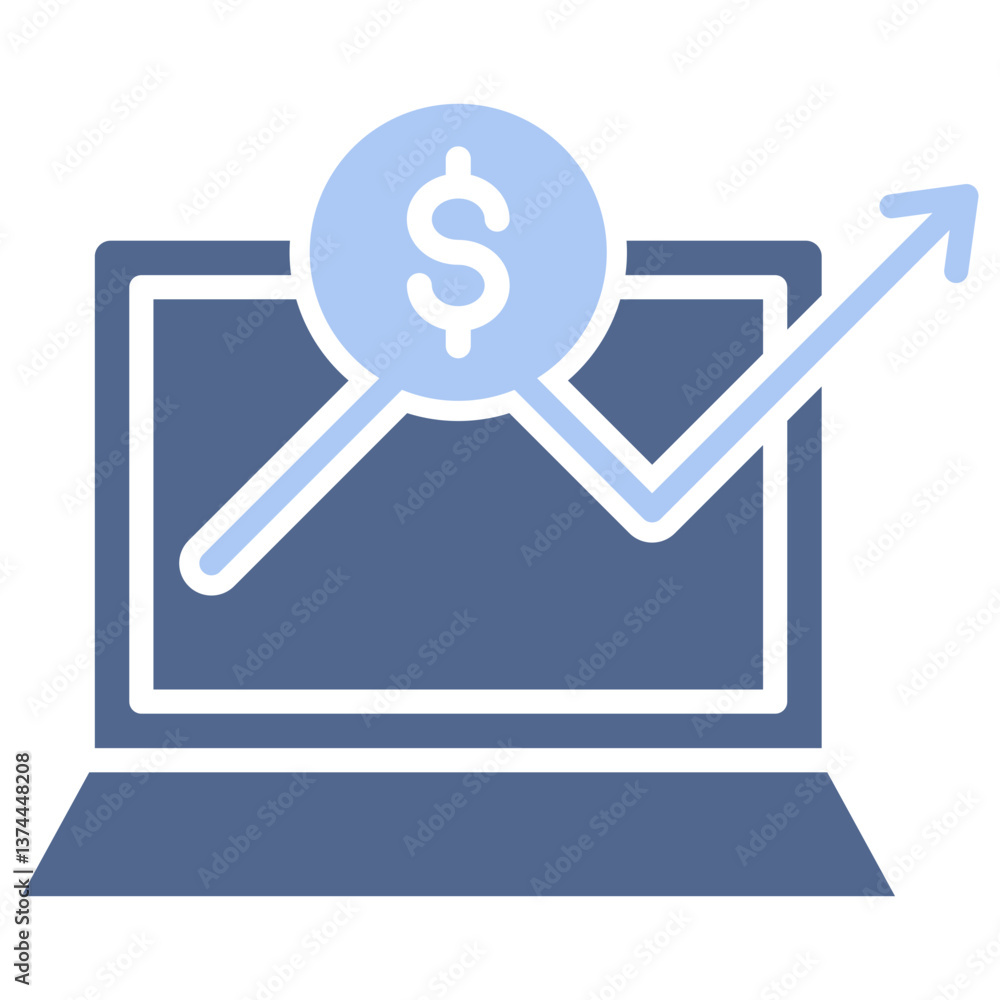 Data Monetization Flat Blue Icon Data Monetization Flat Blue Icon