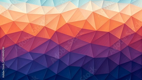 Vibrant Geometric Pattern in Shades of Orange, Purple, and Blue Created Through Digital Design Techniques