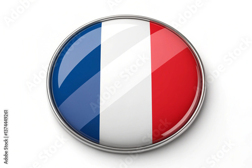 A glossy, oval badge depicting the French tricolor, set against a neutral background, suitable as a digital icon or graphic element. Free Download A glossy, oval badge depicting the French tricolor, set against a neutral background, suitable as a digital icon or graphic element. - GFXLoad