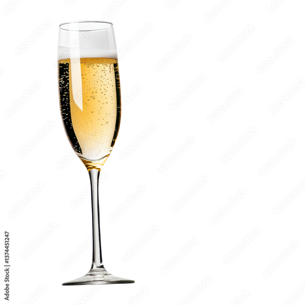 A sleek champagne flute filled with sparkling golden liquid and bubbles, elegantly captured. A sleek champagne flute filled with sparkling golden liquid and bubbles, elegantly captured.