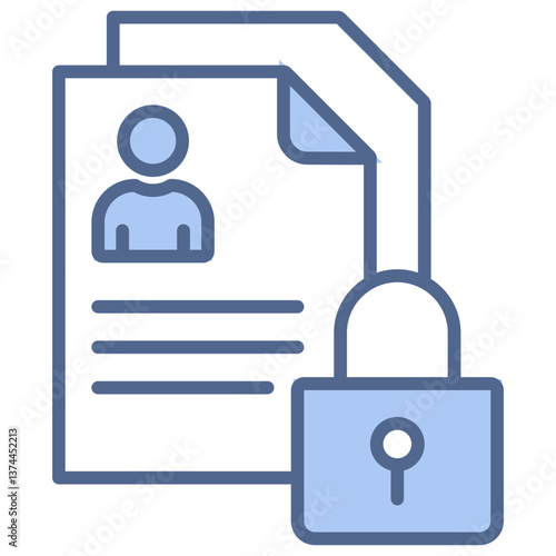 Data Privacy Blue Icon