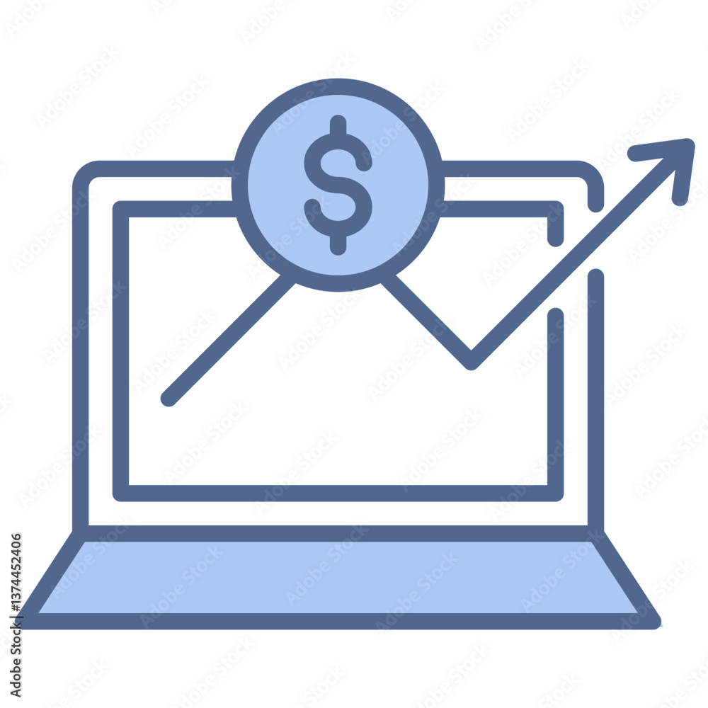 Data Monetization Blue Icon Data Monetization Blue Icon