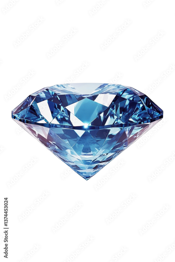 Isolated Sparkling Blue Diamond Isolated Sparkling Blue Diamond