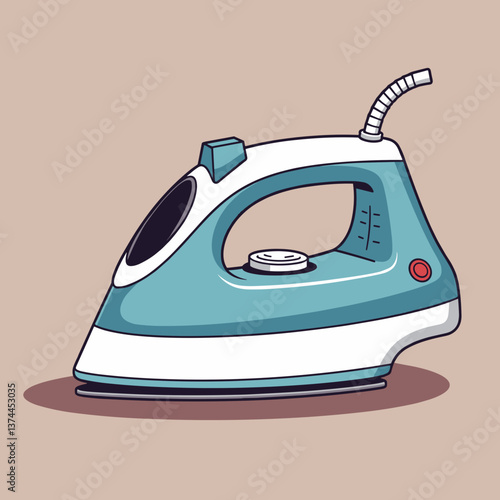 Vintage Blue Iron on Plain Background  