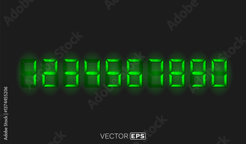 Obraz na płótnie Green electronic numbers on a black background. Vector illustration w salonie