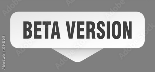 beta version sticker. beta version sign isolated on gray background