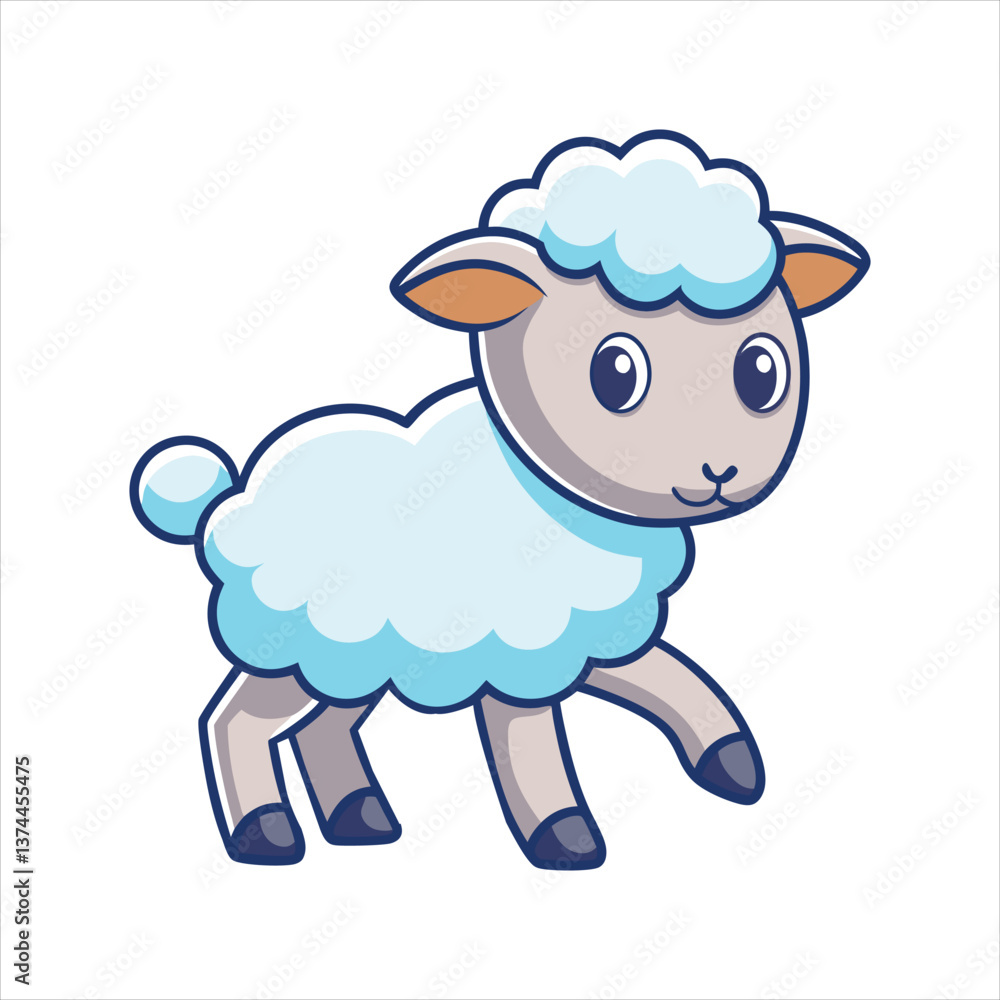 Cute Baby Sheep Walking Cartoon Vector Cute Baby Sheep Walking Cartoon Vector