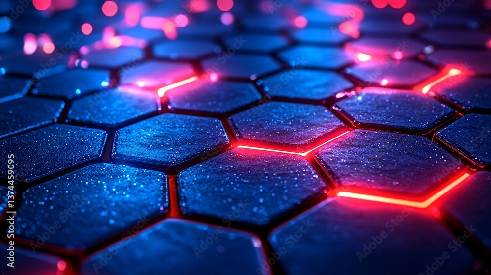Obraz premium Abstract Hexagonal Grid Technology Background