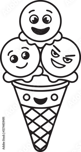 a cute icecream in cone