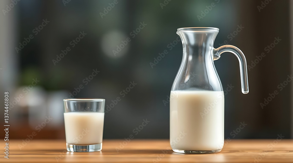 Glass and jug with milk isolated on transparent background Glass and jug with milk isolated on transparent background