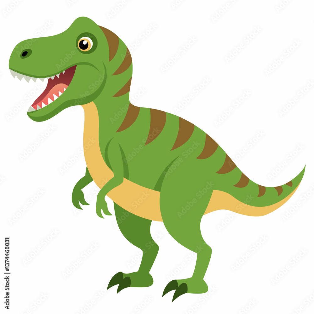 Obraz premium Cartoon tyrannosaurus Rex dinosaur. Colorful vector illustration on white background.