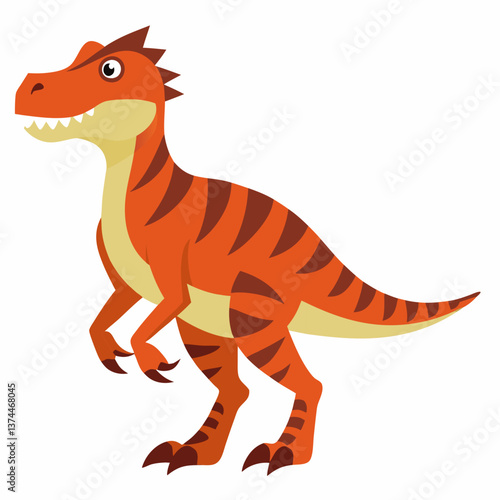 Cartoon Carnotaurus dinosaur. Style for kids. Colorful vector illustration on white background.