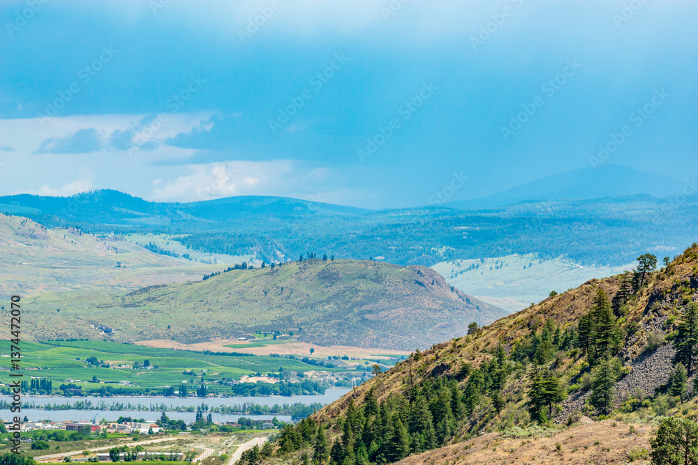 Fototapeta premium Majestic mountains with forest foreground in Vancouver, Canada, North America. Day time on June 2024