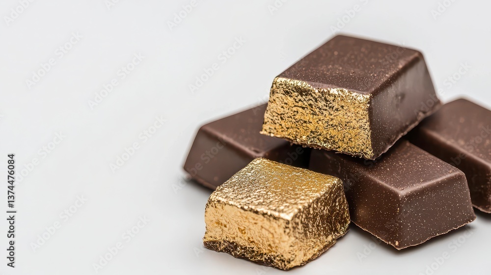 Assorted chocolates beautifully arranged to showcase their rich colors and textures on a clean white background Assorted chocolates beautifully arranged to showcase their rich colors and textures on a clean white background