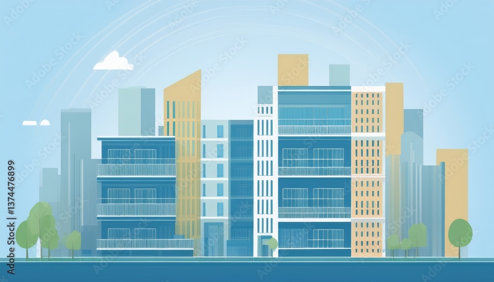 Real estate lifestyle, abstract illustration of condominium fragment Real estate lifestyle, abstract illustration of condominium fragment