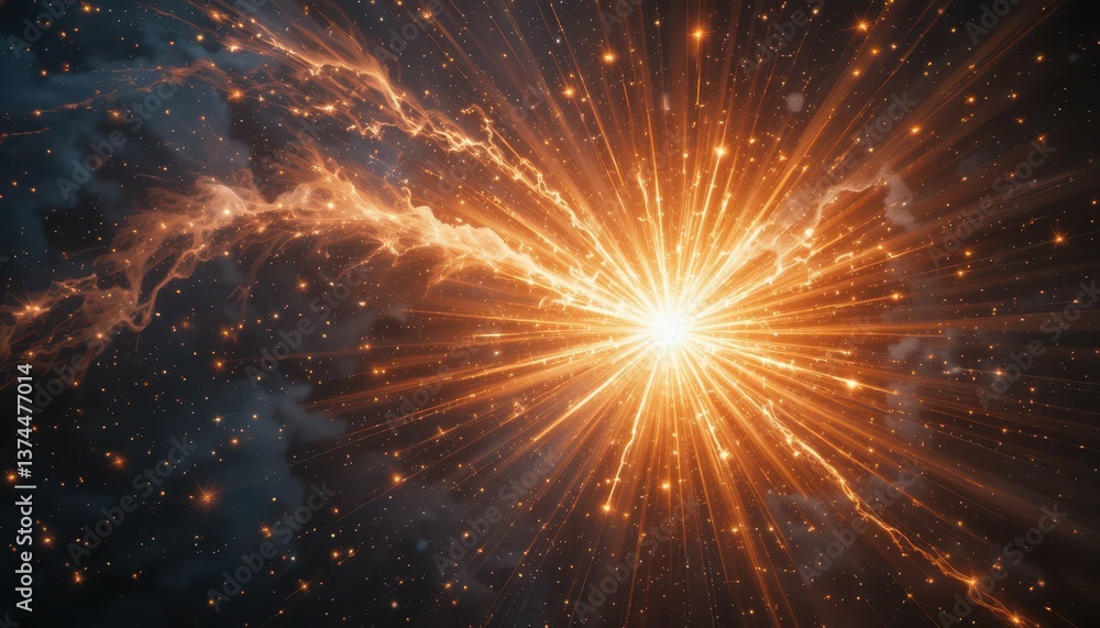 Stunning Cosmic Explosion with Radiant Light and Colorful Effects Stunning Cosmic Explosion with Radiant Light and Colorful Effects