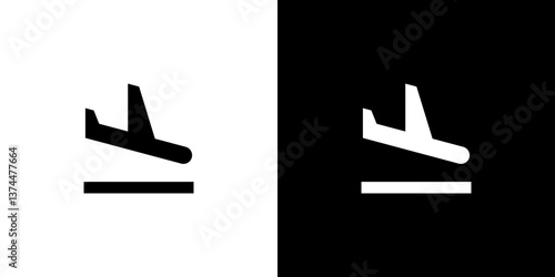 Airplane landing icon
