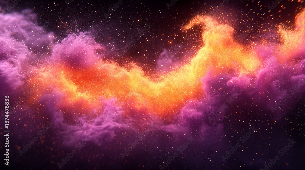 Fototapeta premium Abstract Orange and Purple Smoke Clouds