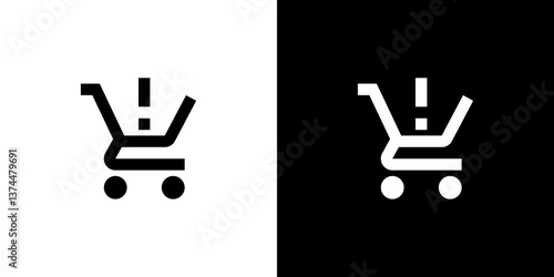 Shopping Cart with Exclamation Mark
