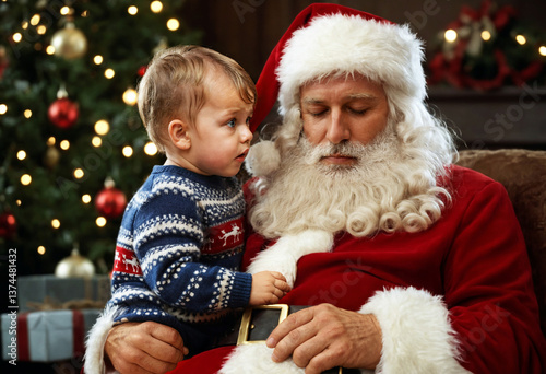 santa claus falling asleep ...