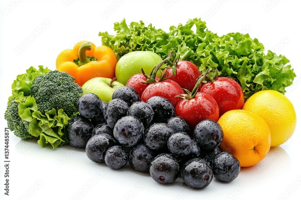 Fresh Bounty: A vibrant collection of fresh, organic produce including a medley of colorful fruits and vegetables, offers a visual feast, ideal for health, wellness, and culinary projects. Fresh Bounty: A vibrant collection of fresh, organic produce including a medley of colorful fruits and vegetables, offers a visual feast, ideal for health, wellness, and culinary projects.