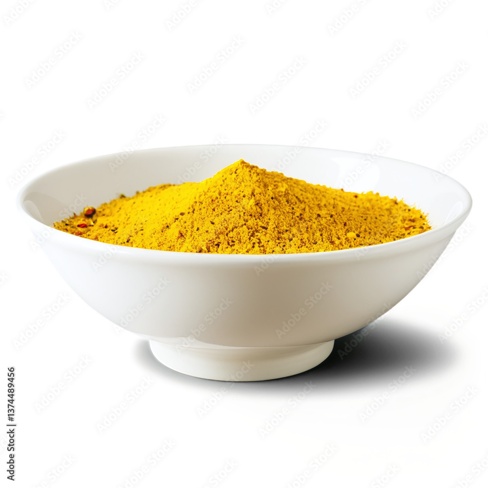 bowl with yellow spices isolated on transparent background bowl with yellow spices isolated on transparent background