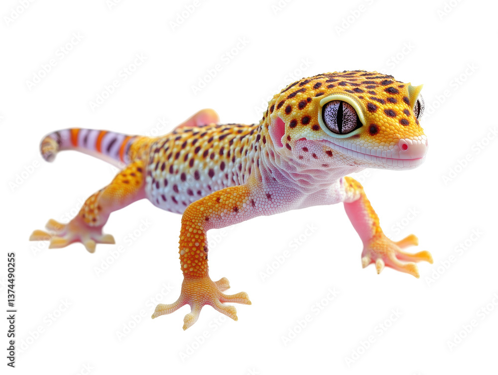Isolated Orange Leopard Gecko on White Isolated Orange Leopard Gecko on White