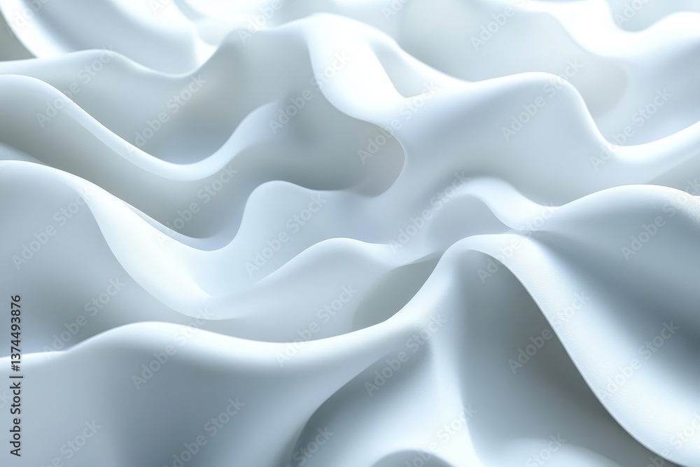 Obraz premium Stunning 3d render of abstract white background featuring elegant wavy elements and textures