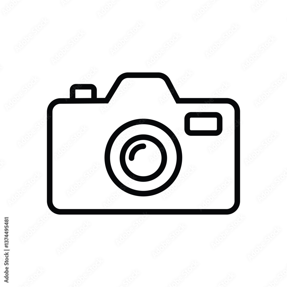 line art illustration of a camera icon vector isolated on white background line art illustration of a camera icon vector isolated on white background