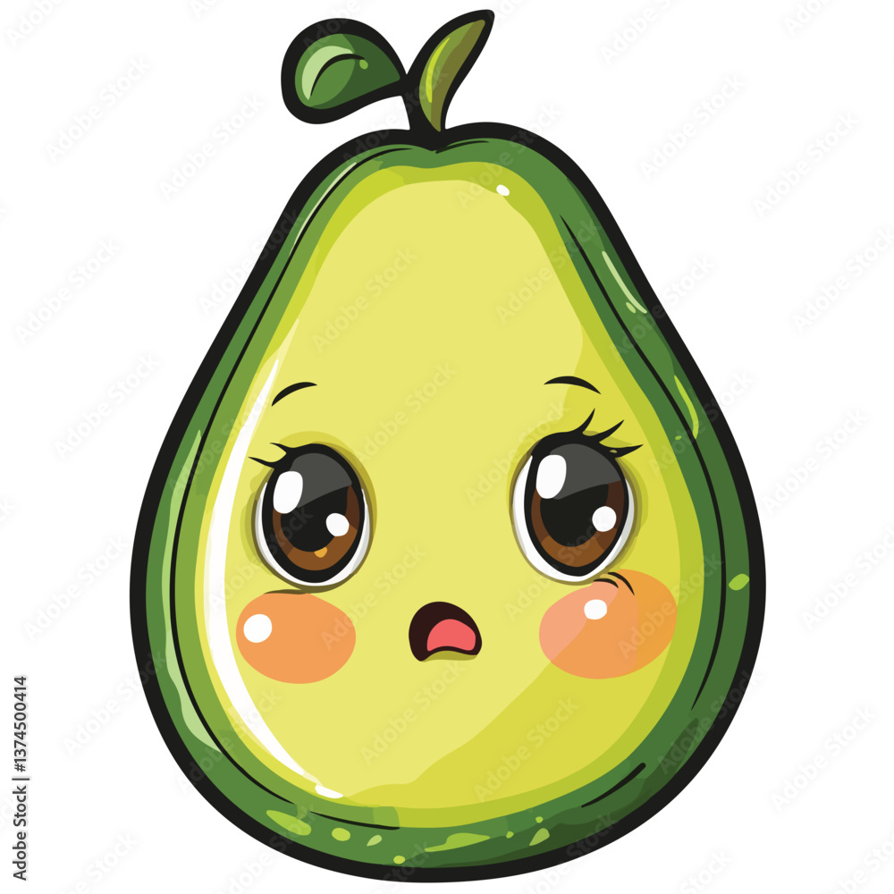 Fototapeta premium Half Cut Avocado vector icon. fresh Avocado fruit vector. avocado fruit vector. split avocado