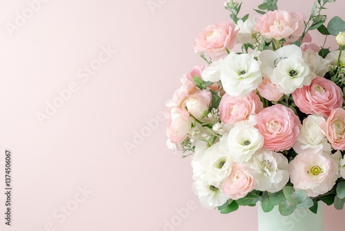 close-up photo captures delicate arrangement of blooming flowers in soft pastels symbolizing mother day appreciation