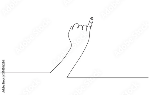 Little finger up vector sign hand gesture with pinky meaning i swear or promise, Continuous line drawing. little finger and thumb. Illustration icon vector.
