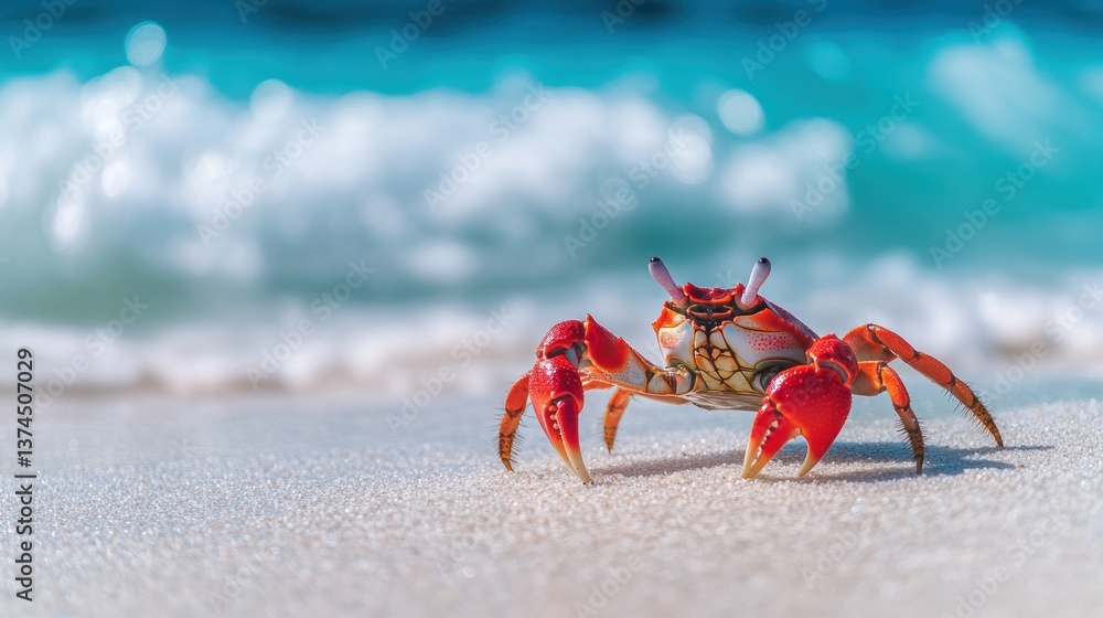 Red crab on a tropical beach Red crab on a tropical beach