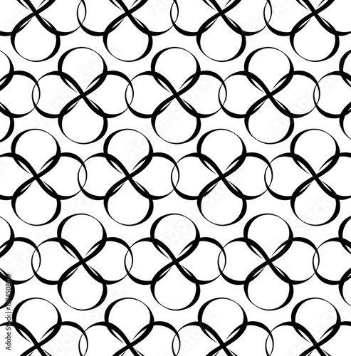 Ornement décoratif Motif abstrait Symbole Infini Croix Réseau Noir et Blanc style Monogramme