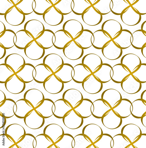 Ornement décoratif Motif abstrait Symbole Infini Croix Réseau de couleur or doré style Monogramme