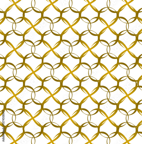 Ornement décoratif Motif abstrait Symbole Infini Croix Réseau de couleur or doré style Monogramme