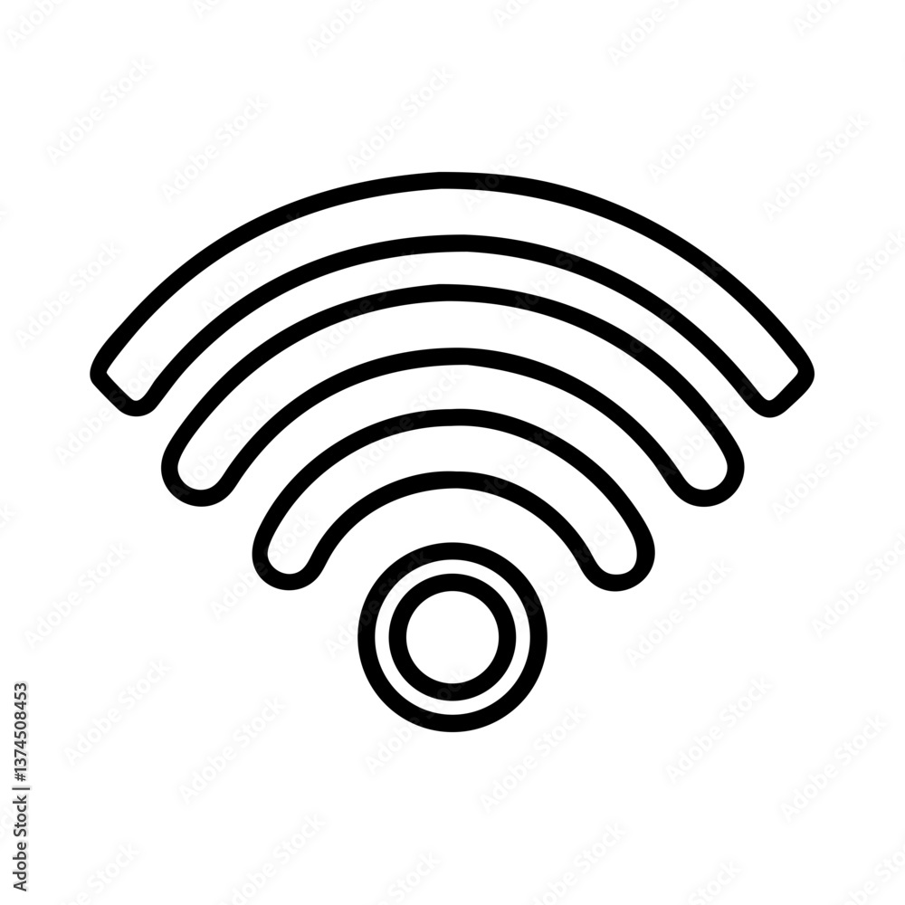 Wi-Fi symbol in minimalist design on a white background Wi-Fi symbol in minimalist design on a white background
