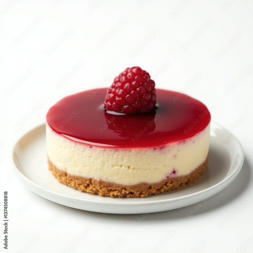 Delicious mini cheesecake with raspberry topping, showcasing creamy texture and a buttery crust. Delicious mini cheesecake with raspberry topping, showcasing creamy texture and a buttery crust.