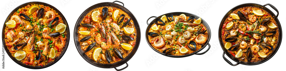 set of Spanish paella is a wonderful combination of chicken and shrimp, shrimp chicken paella, Spanish paella chicken and shrimp, shrimp-chicken paella, on a transparent backgrounds set of Spanish paella is a wonderful combination of chicken and shrimp, shrimp chicken paella, Spanish paella chicken and shrimp, shrimp-chicken paella, on a transparent backgrounds
