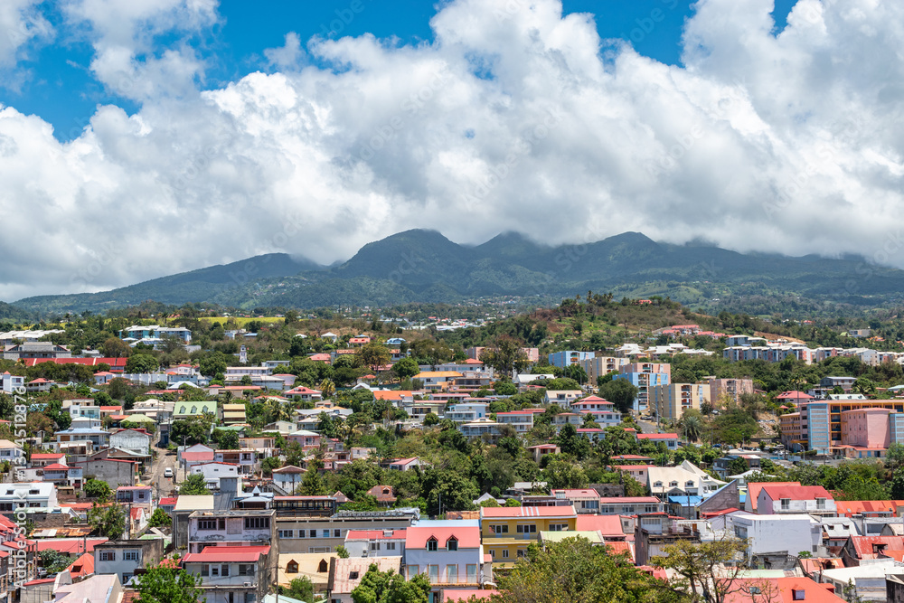 Guadeloupe Basse-Terre Capital City with Colorful Buildings