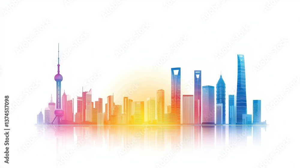 Futuristic business city skyline with glowing elements urban landscape digital dashboard visual night view Futuristic business city skyline with glowing elements urban landscape digital dashboard visual night view