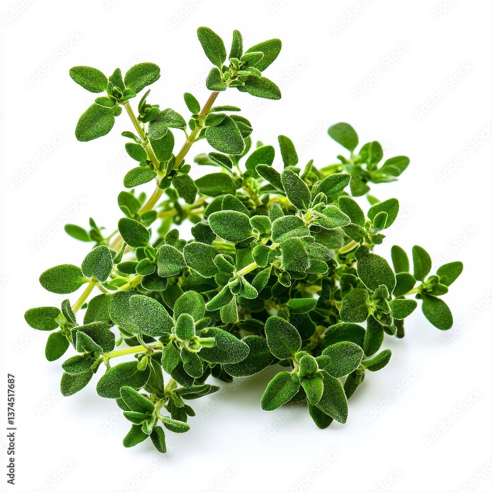 Oreopia spica plant displaying rich green leaves on an immaculate white background illustrating its natural splendor Oreopia spica plant displaying rich green leaves on an immaculate white background illustrating its natural splendor