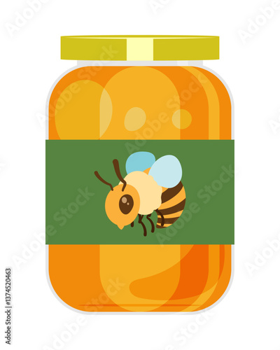 瓶の蜂蜜のイラスト