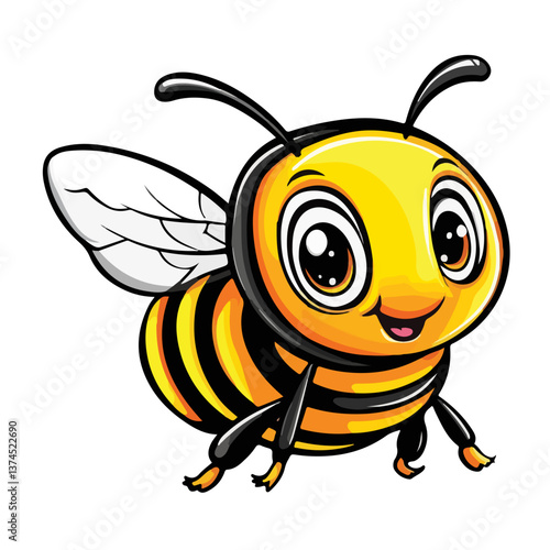 Flying Bee Design, Bee Clipart Design, Anthophila isolated, ‎Honey Bee Illustration, Cute Bee Graphics isolated on white background 