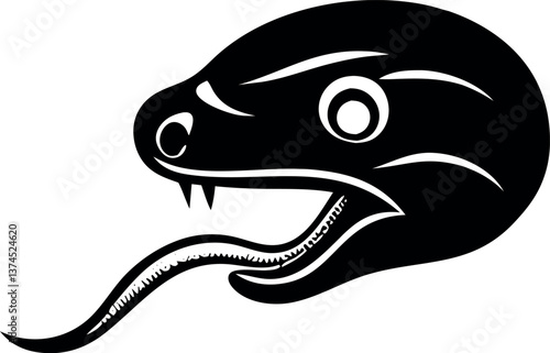 Isolated Snake Head Vector Silhouette Artwork 01 Tattoo Clip Art